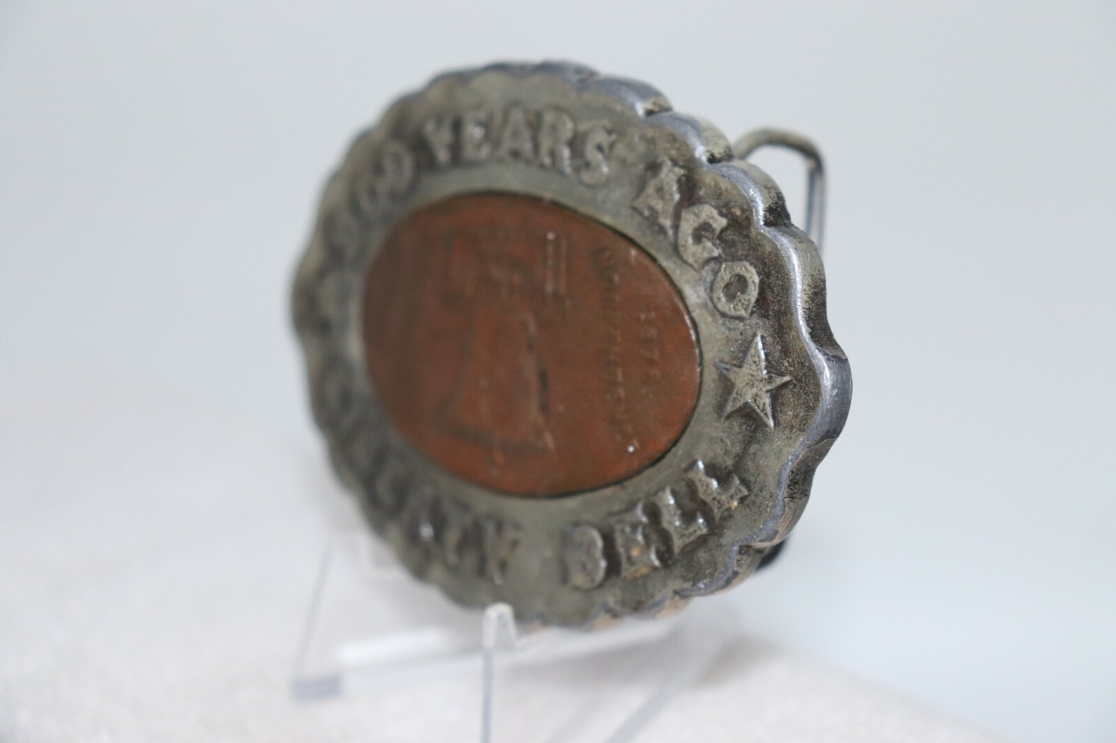 1970&rsquo;s Belt Buckle Oval Mixed Metal 200 Years Ago Liberty Bell