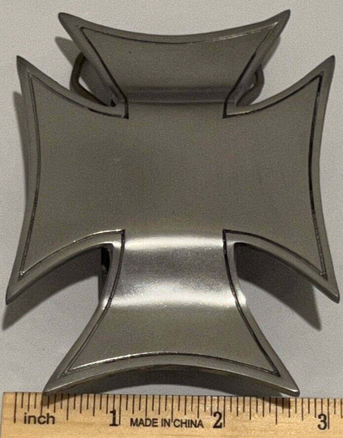 Men Silver Metal Iron Cross Western Biker Fashion Belt Buckle Accessory Jewelry
