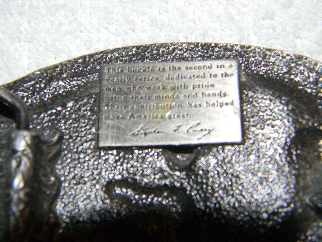 American Construction Worker belt buckle-1983 Lim. Ed.-Arroyo Grande Buckle Co.