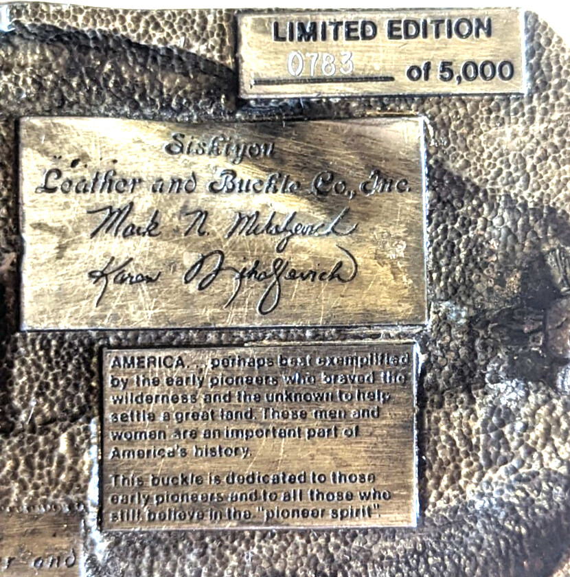Wagons West American Commemorative Buckle – Siskiyou 1981 Limited Edition Brass
