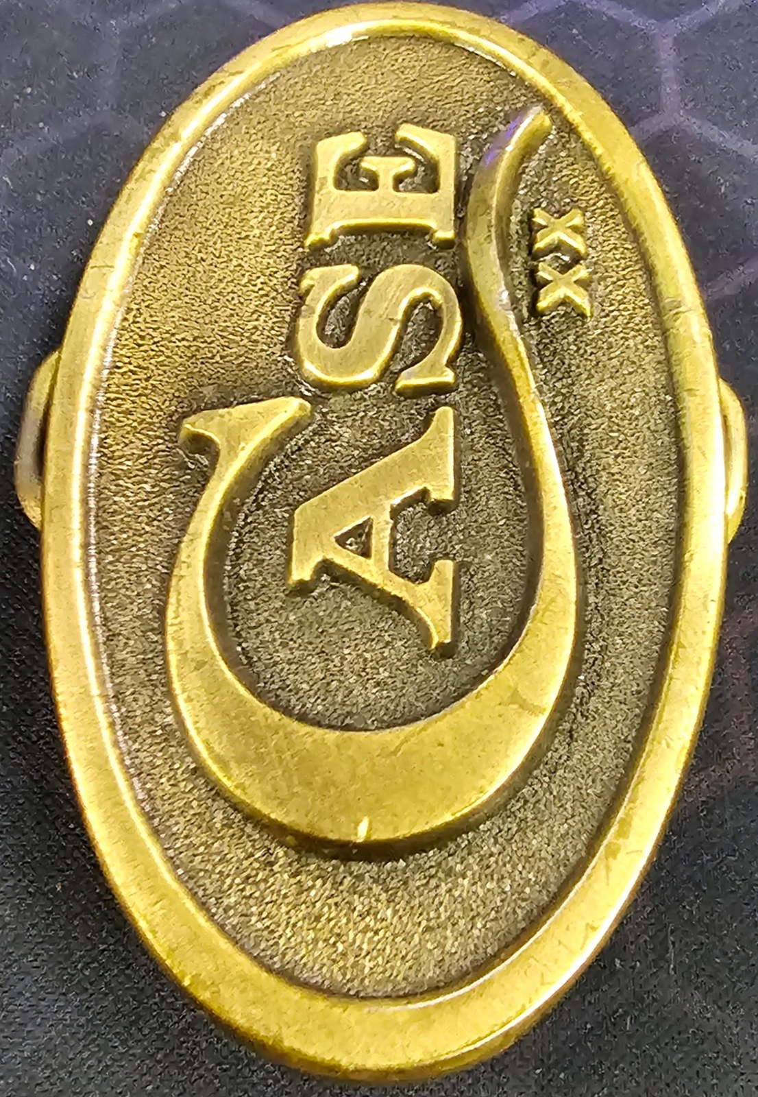 Embossed Oval Zinc Alloy Brass CASE XX Logo Belt Buckle W.R. Case and Sons
