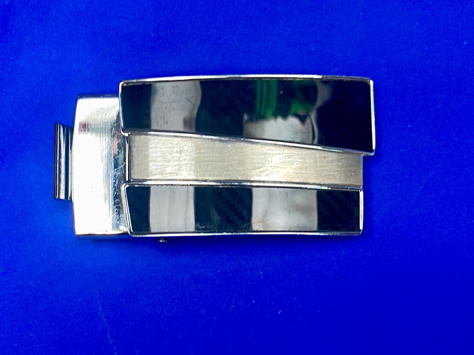 Replacement Silver And Black Line Pattern Vintage Retro Belt Buckle