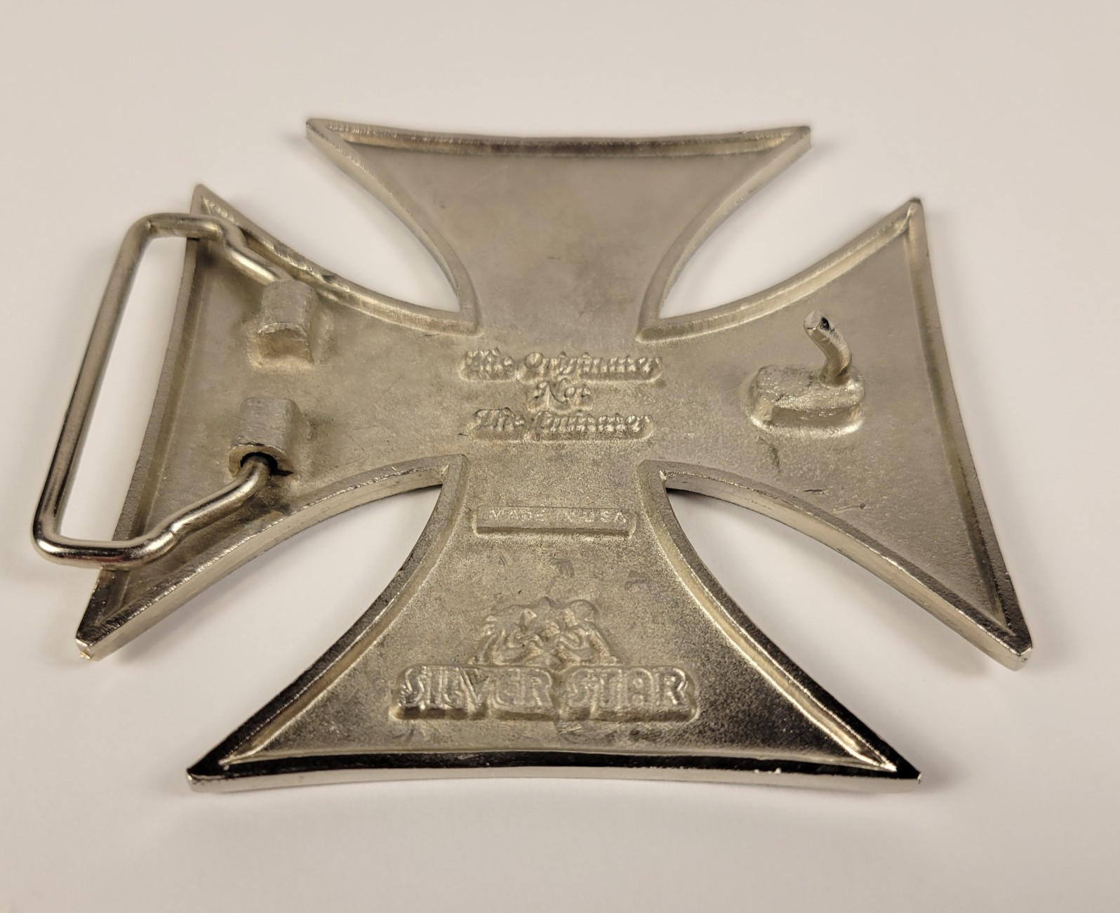 Templar Metal Cross belt buckle- Silver Star « The Originator Not The Imitator »