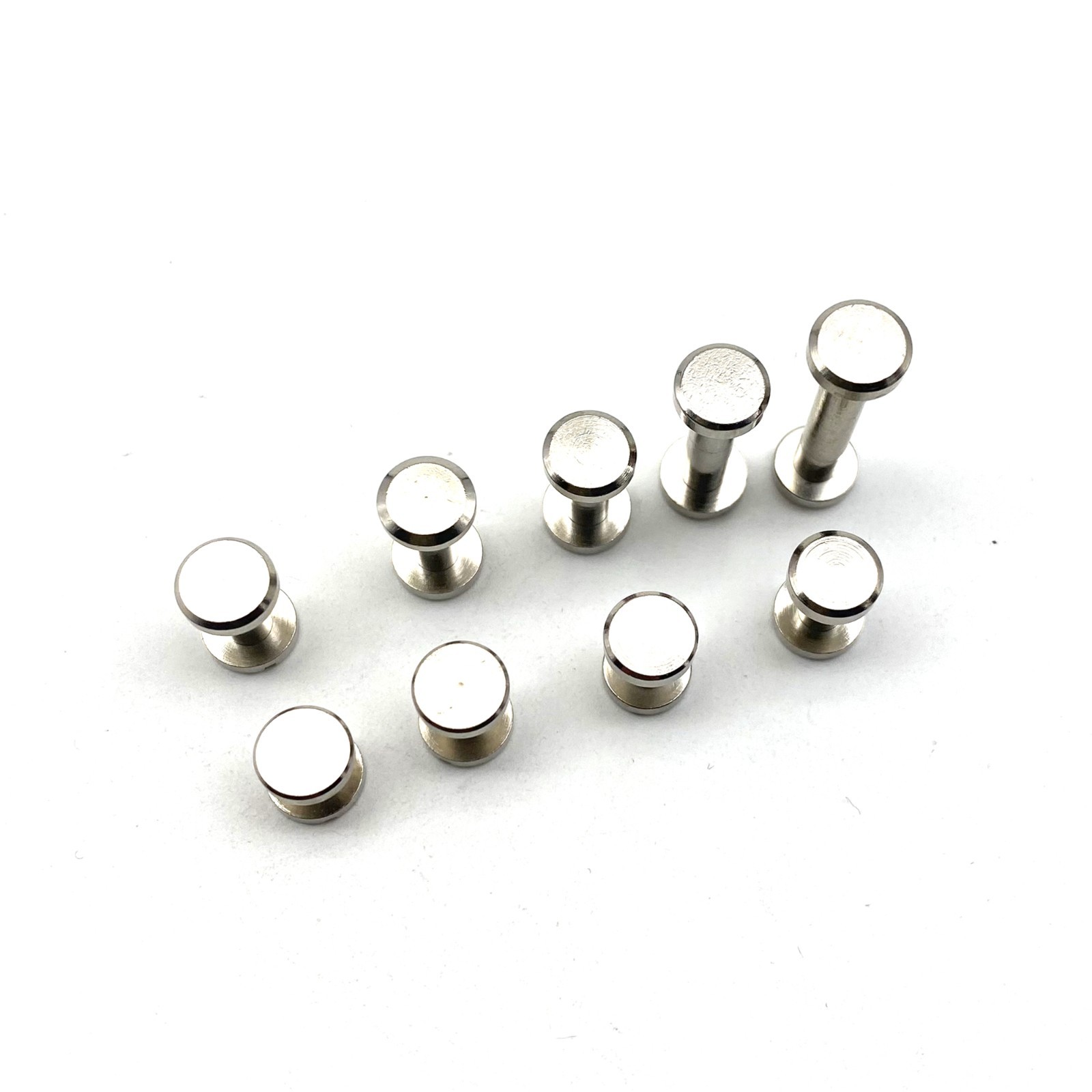 10mmDiameter Post Sliver Brass Chicago Screw Leather Crafting Screw Rivets 10pcs