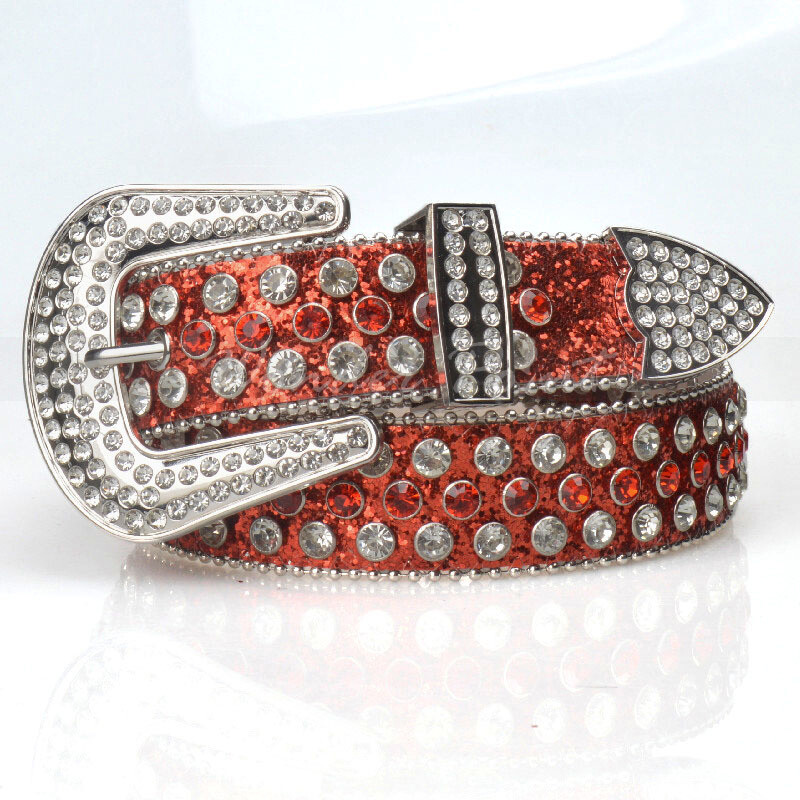 Rhinestone Belts Western Bling Crystal Studded Leather Belt