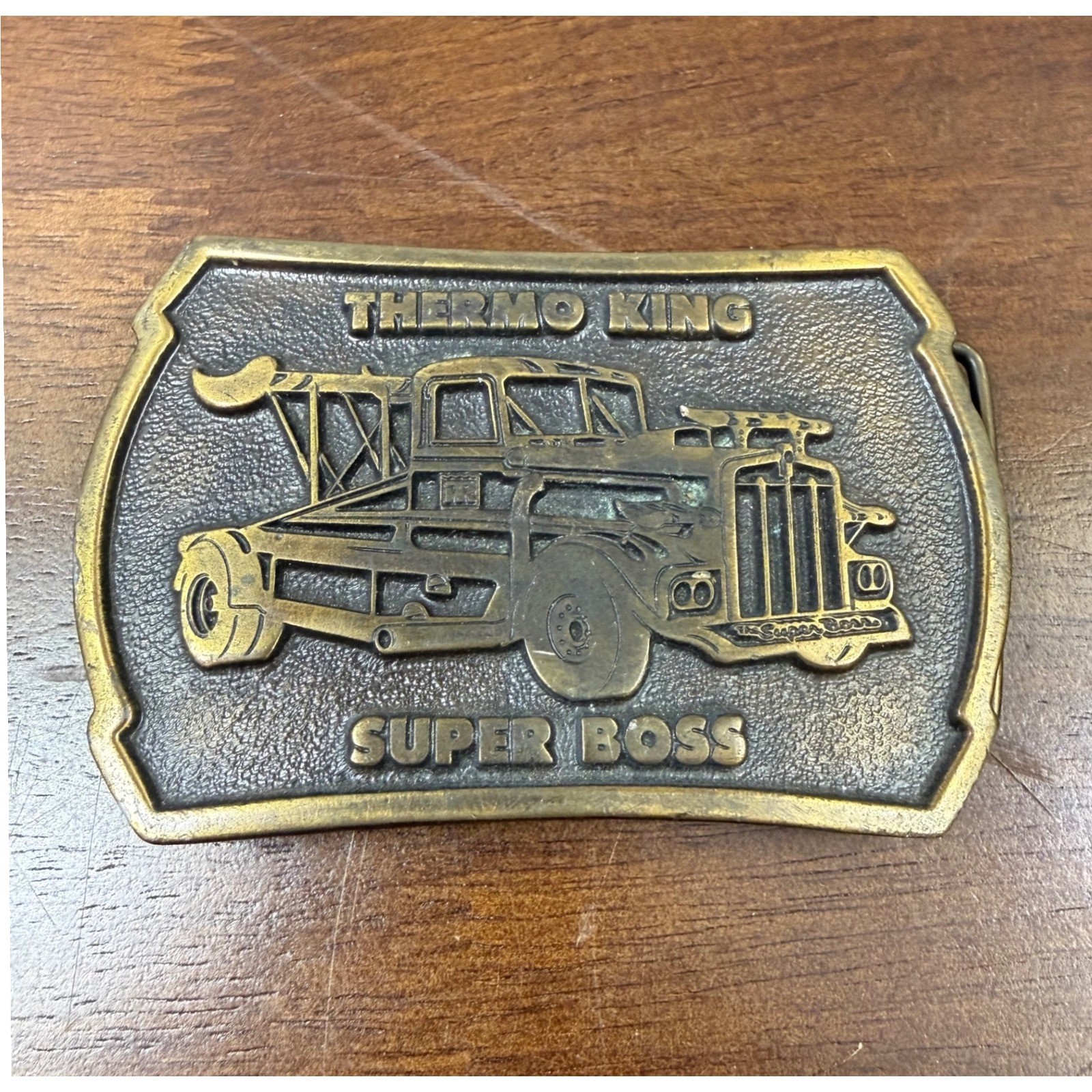 Vintage Thermo King Super Boss Tyrone Malone Kenworth Belt Buckle Indiana Metal