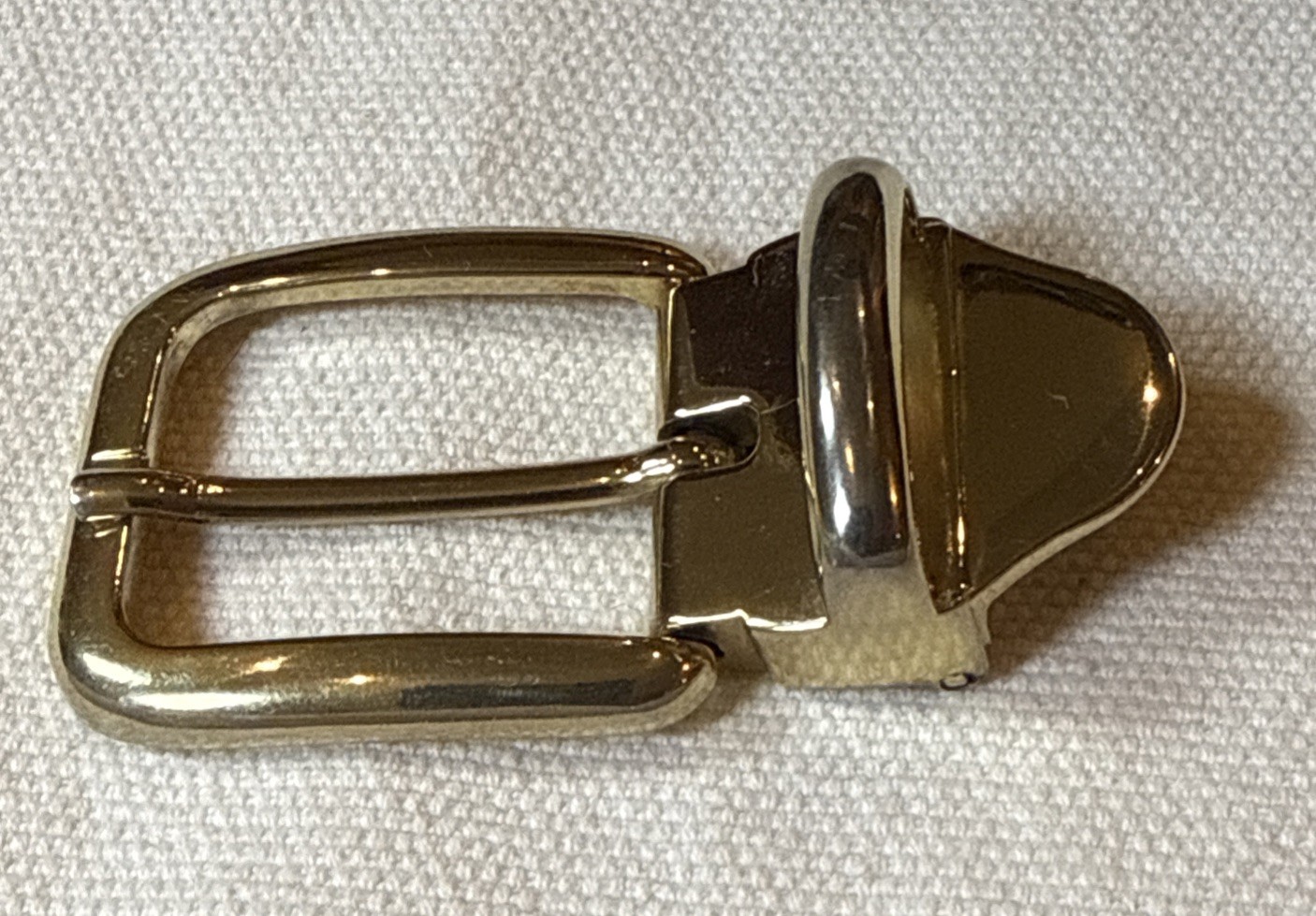 Unisex Gold Tone Belt Buckle Made In Italy With Leather Clip