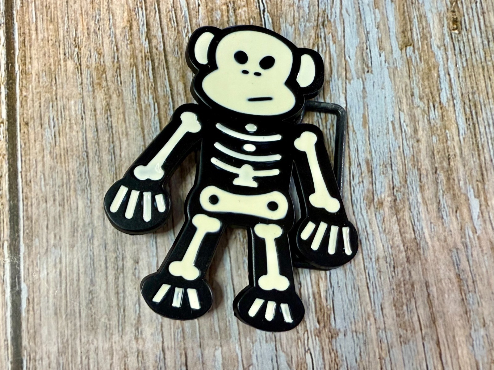 3D Skeleton Cartoon Style Cutout White Black Colored Fashion NOS Belt Buckle