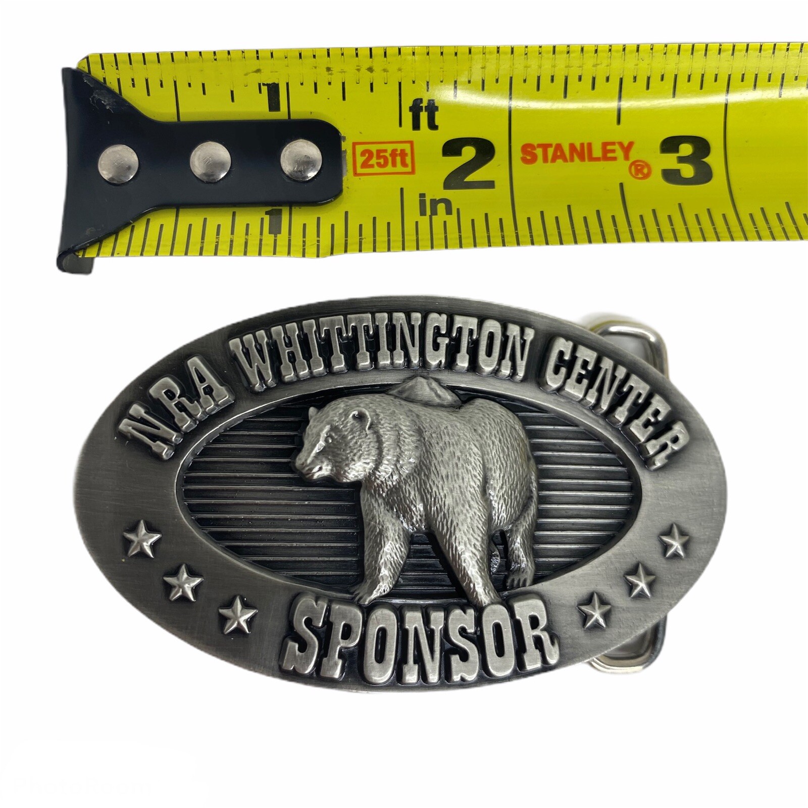 NRA Whittington Center Sponsor Brass Belt Buckle 3” X 1 3/4” Country Western