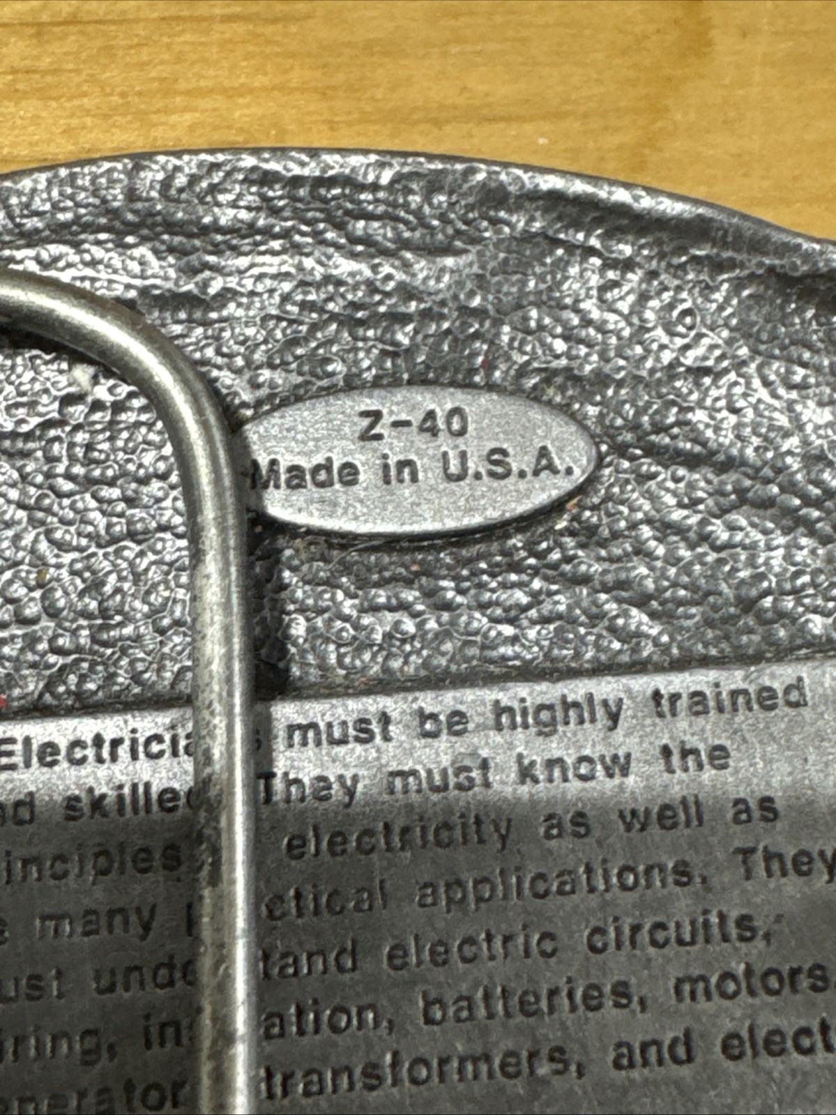 Vintage 1987 Electrician Profession Belt Buckle by Siskiyou Buckle Co Z-40 USA