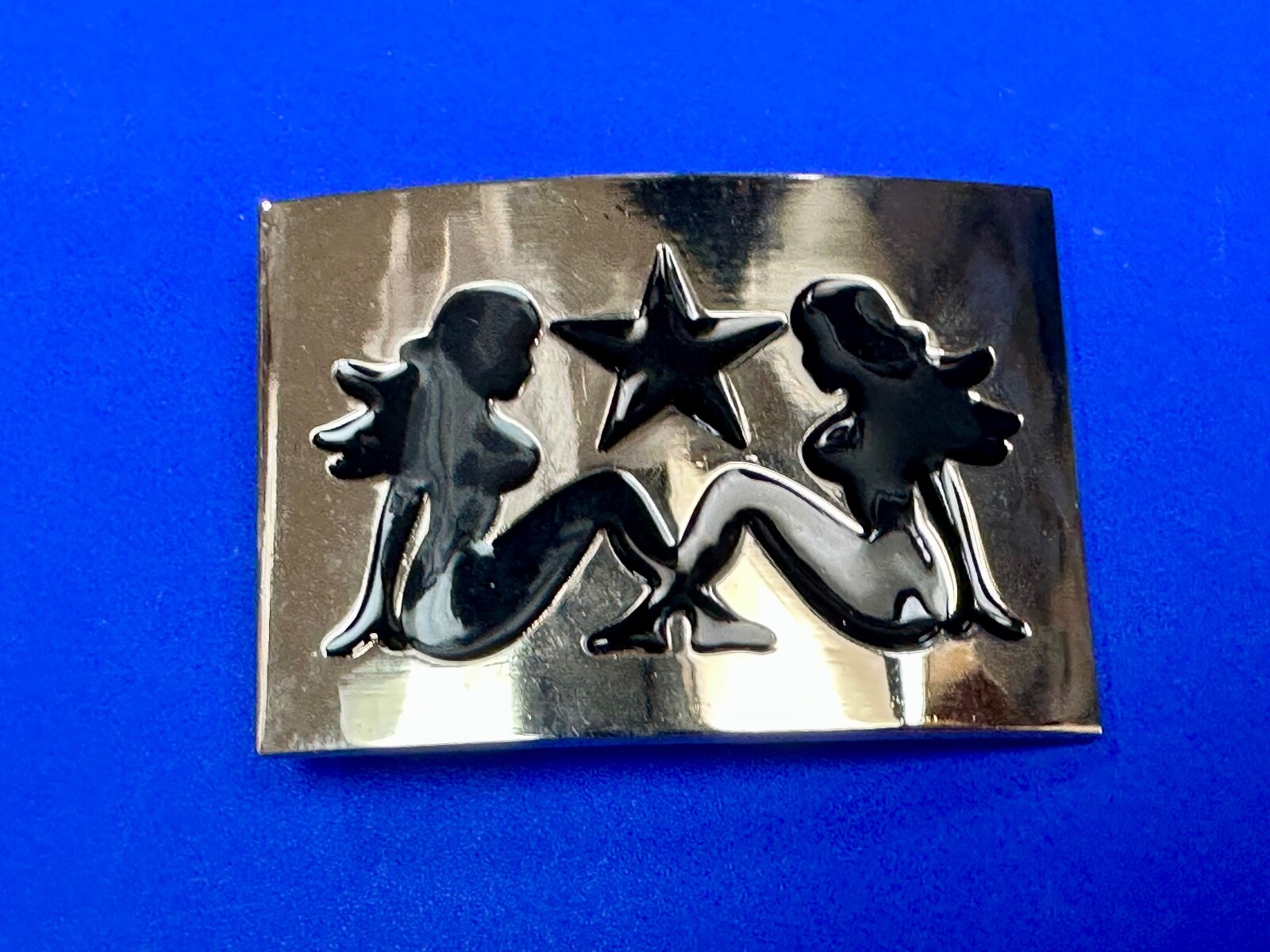 DOUBLE Sexy Mudflap Girl Truckers Silhouette Polished Reflective belt buckle
