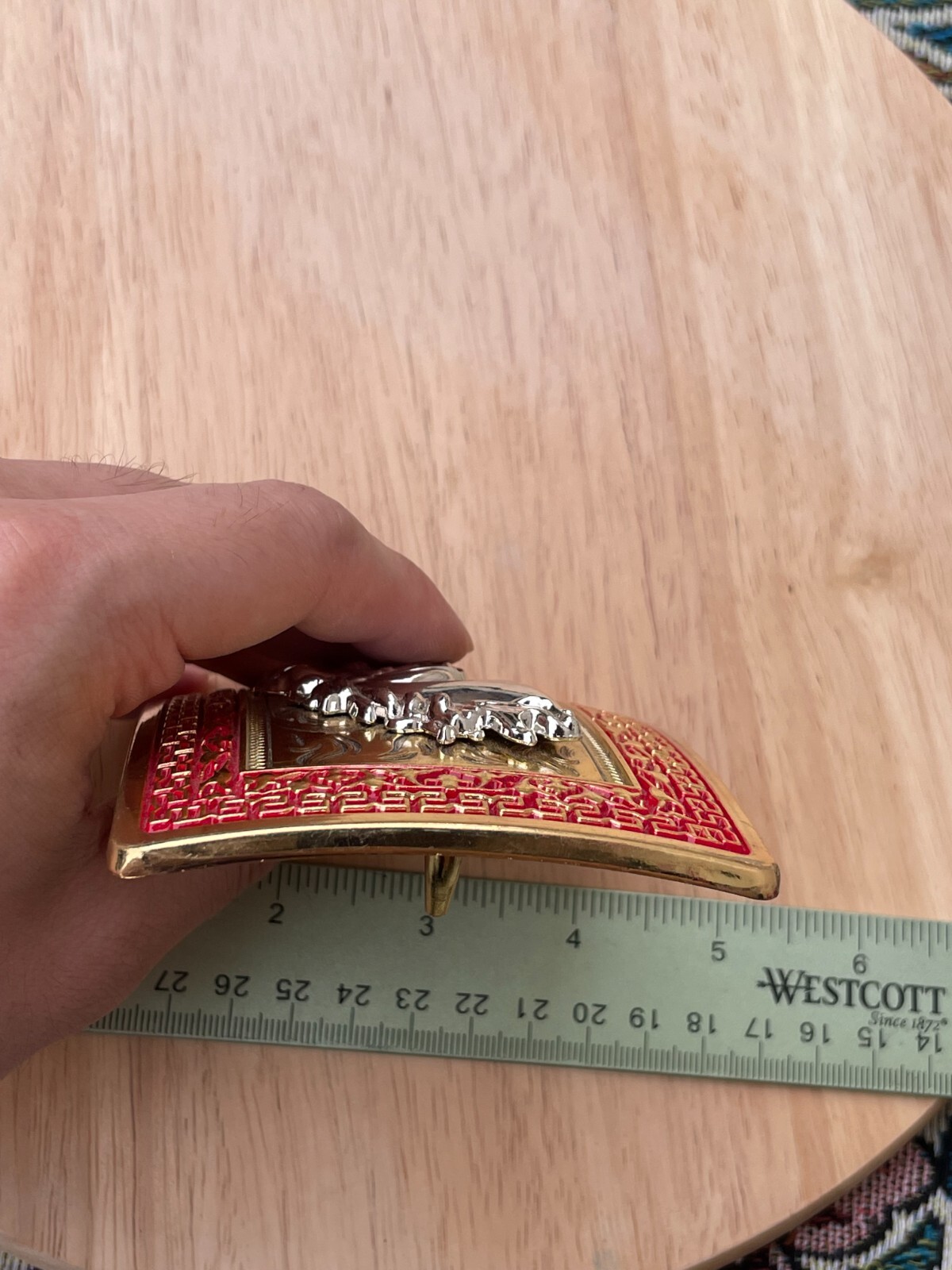 Western Buckle Gold Silver Red Horse Head Cowboy Buckle Fit 2 » Hebilla Vaquero