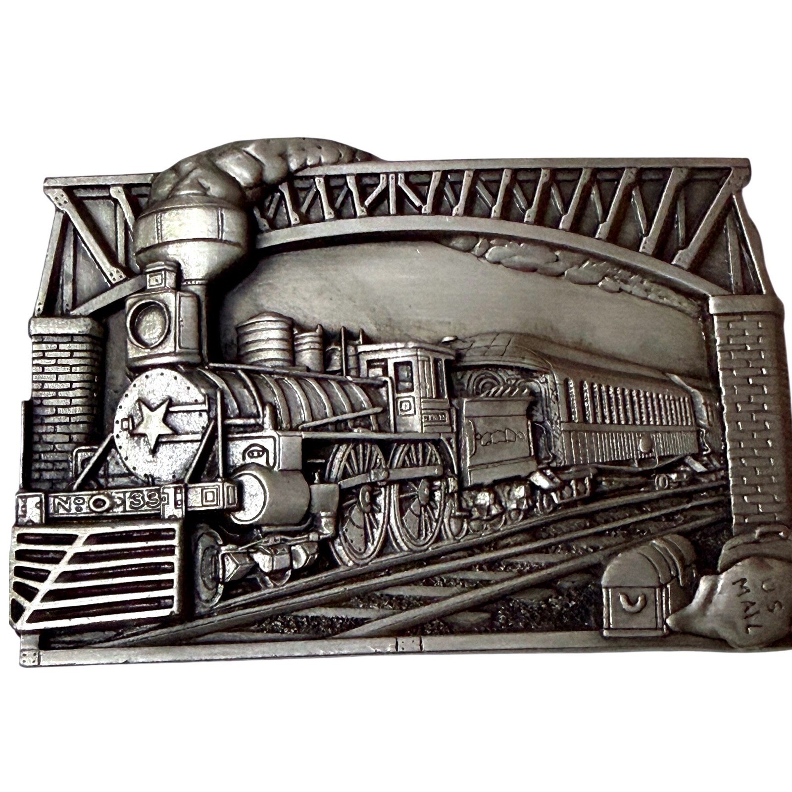 Bergamot Brass Works Steam Train Locomotive Belt Buckle U-41 USA Mail 1983