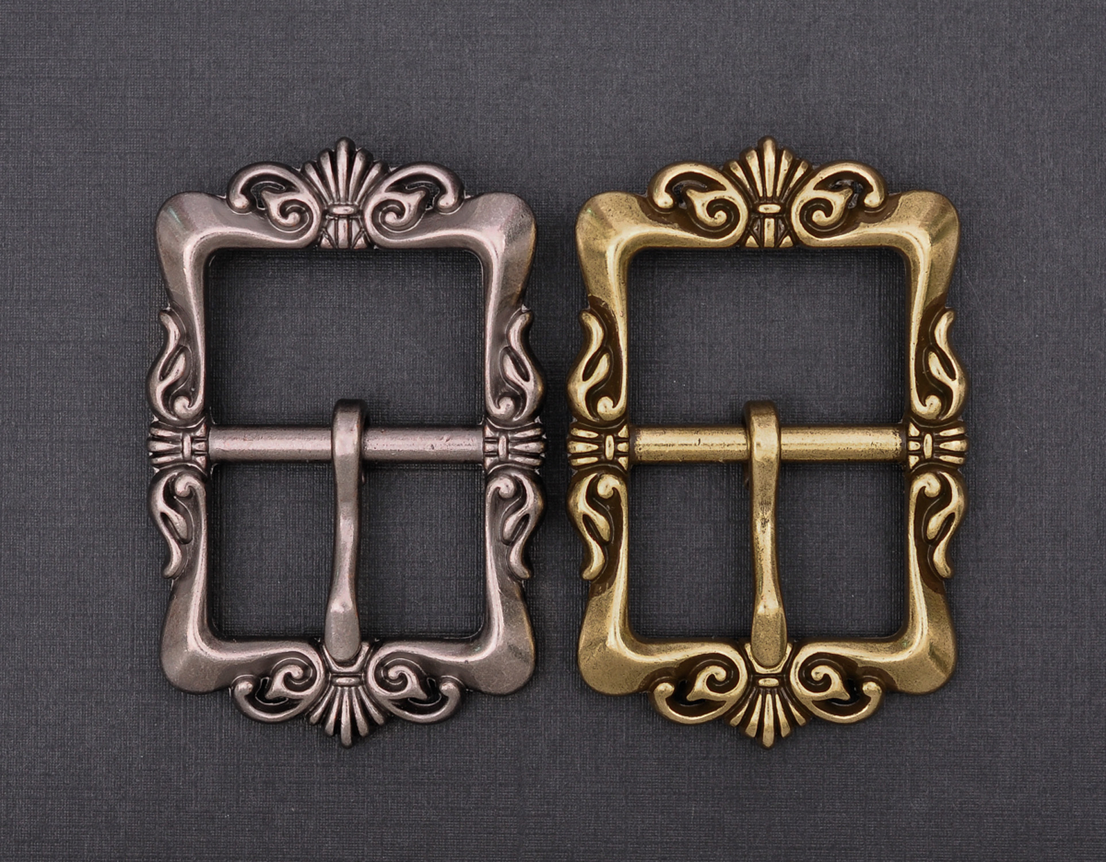 Retro Brass Flower Pin Center Bar Belt Buckle for Leather Belt Fit 33mm Strap