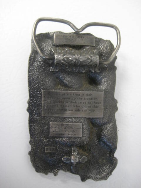 1981 Arroyo Grande Siskiyou Gold Miner Panning Belt Buckle Pewter B-10