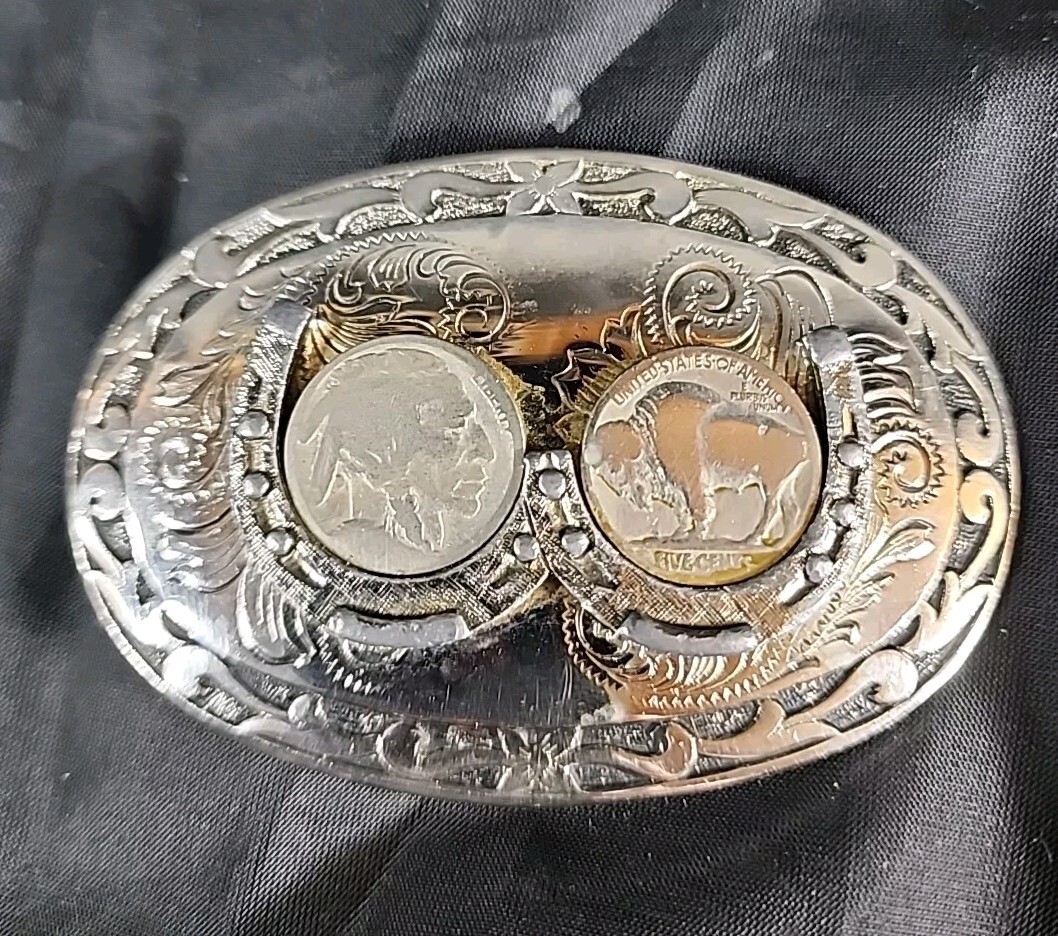 Vintage Copenhagen Western Flair Metal Belt Buckle. 66F