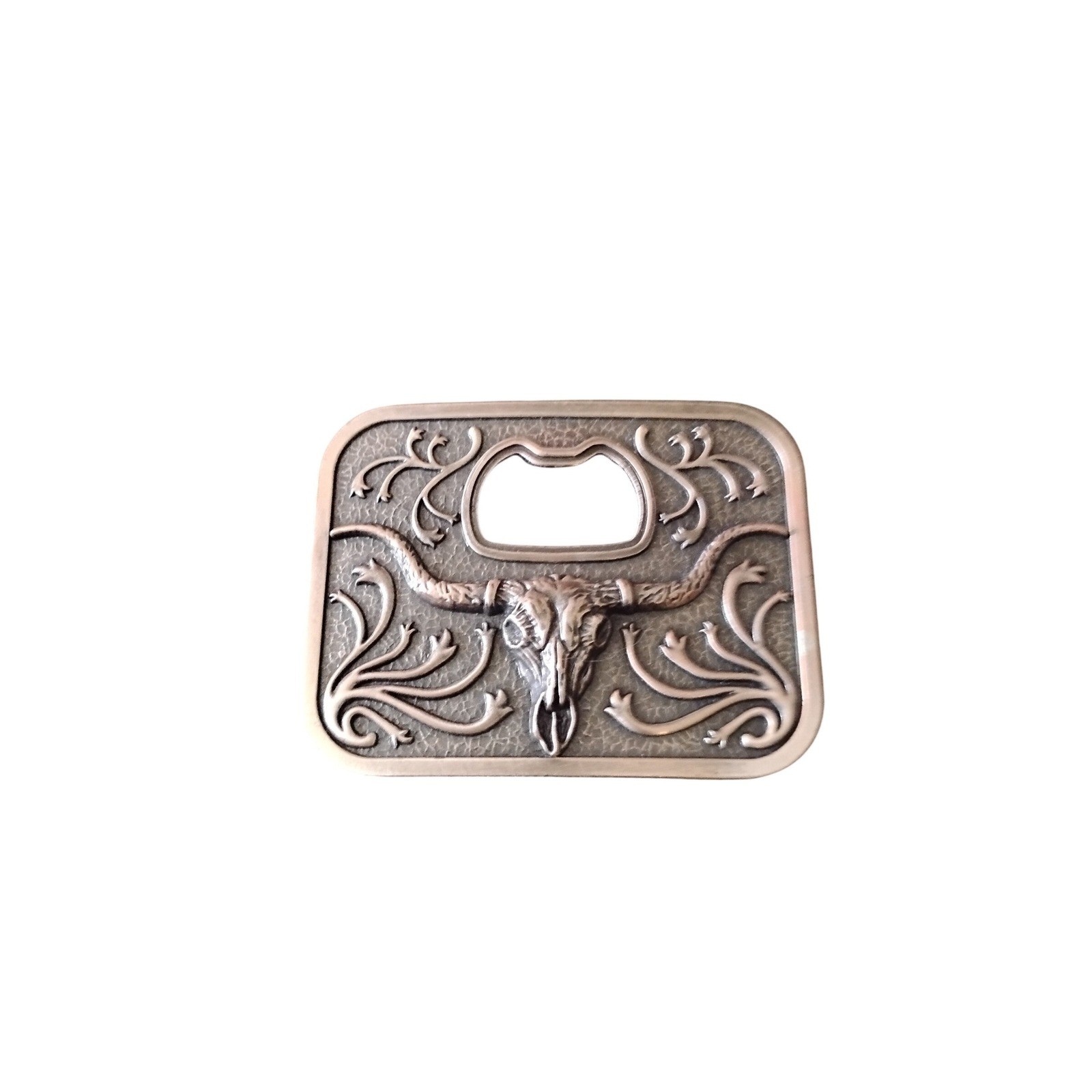 Western Cowboy Steer Bottle Opener Belt Buckle
