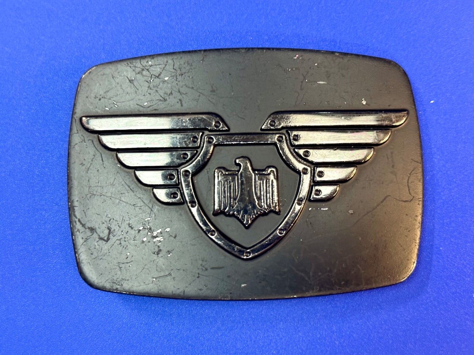 Chrome Brand Eagle Wings Wide Theme Black Color Belt Buckle