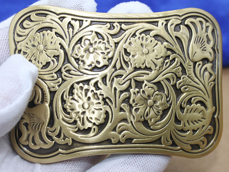 Solid Brass Flower Belt Buckle Men&rsquo;s Belt Pin Buckles Fit For 1.5&Prime; Wide Belt