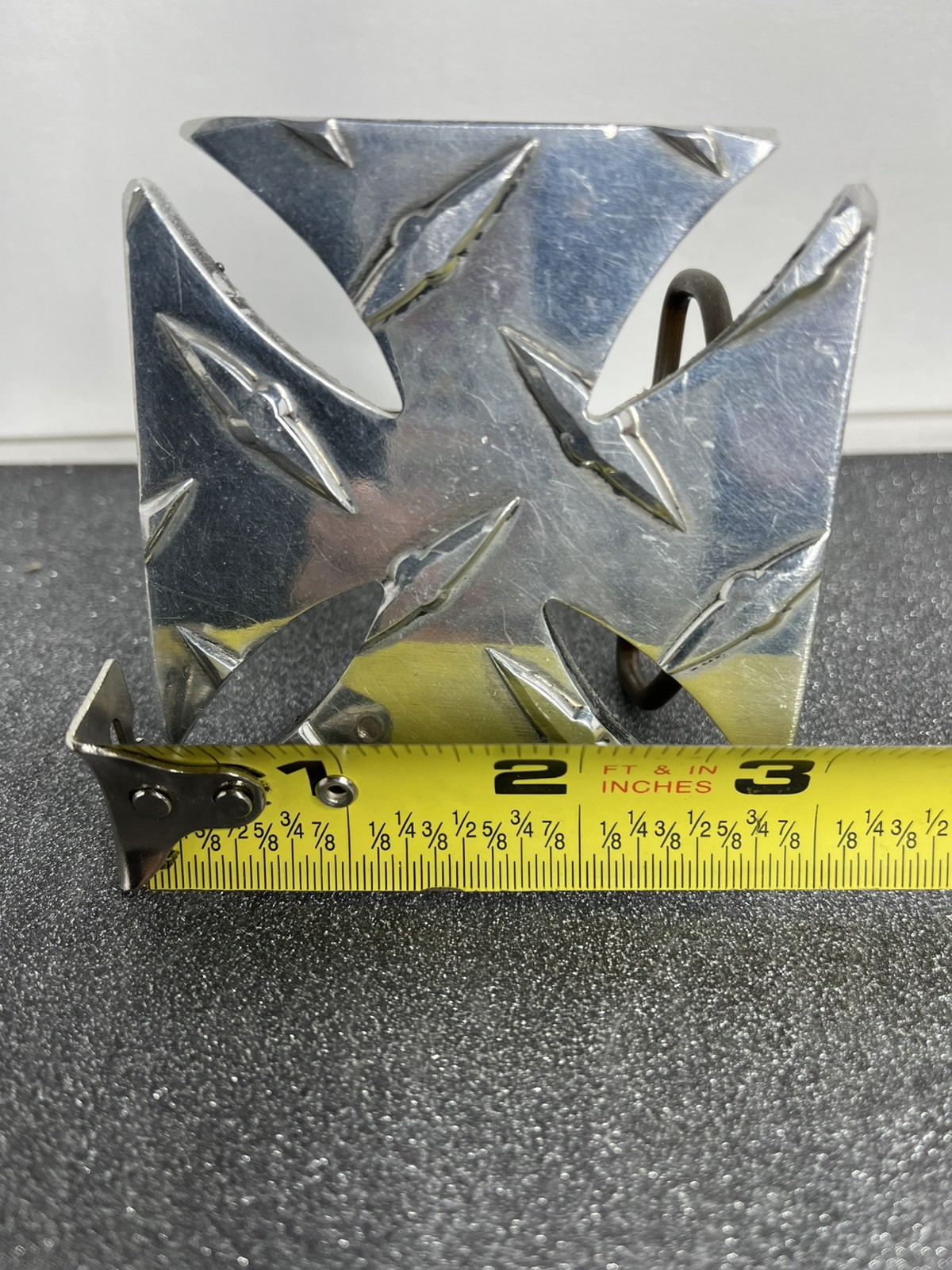 Iron Cross Aluminum Diamond Plate Belt Buckle