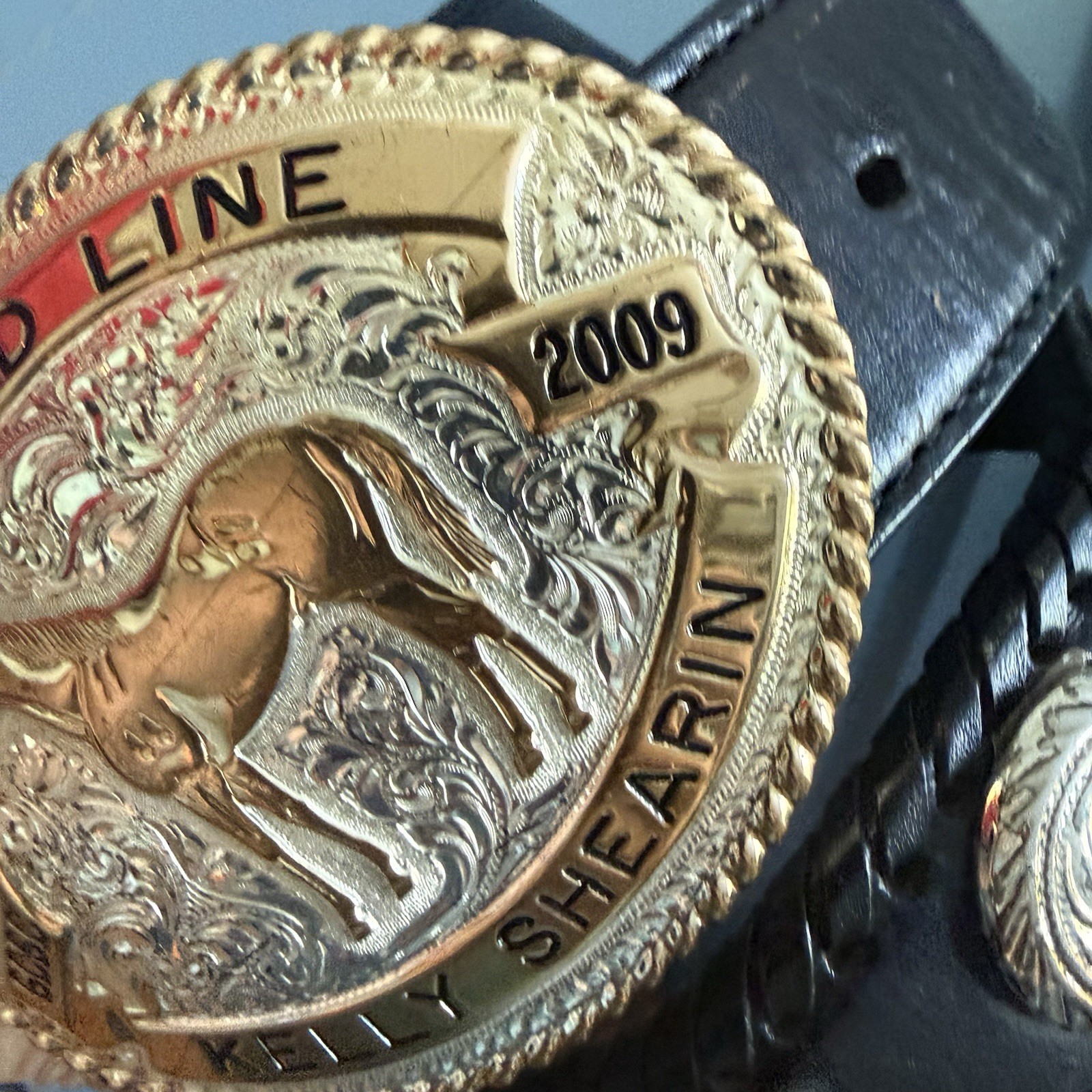 1st Lead Line Western Belt Buckle Concho Belt 2009 GCSC Kelly Shearin