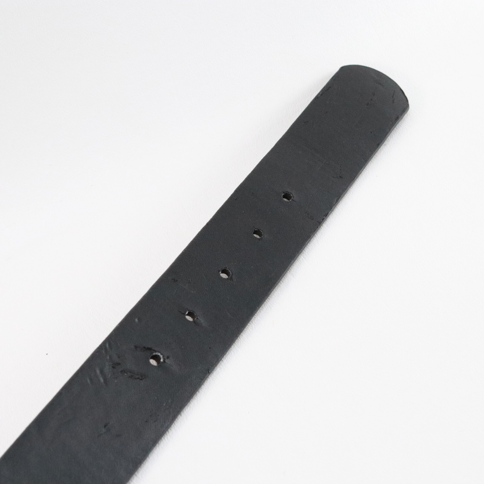 Hammered Belt Women Black Faux Leather Silver Plaited Buckle Cross Biker