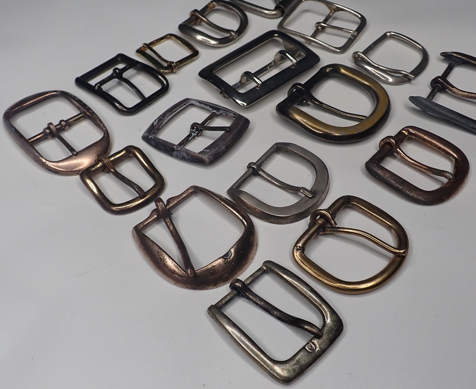 Lot of 17 Vintage Belt Buckles Mixed Sizes Finishes Brass Steel Levi&rsquo;s Prym Leat
