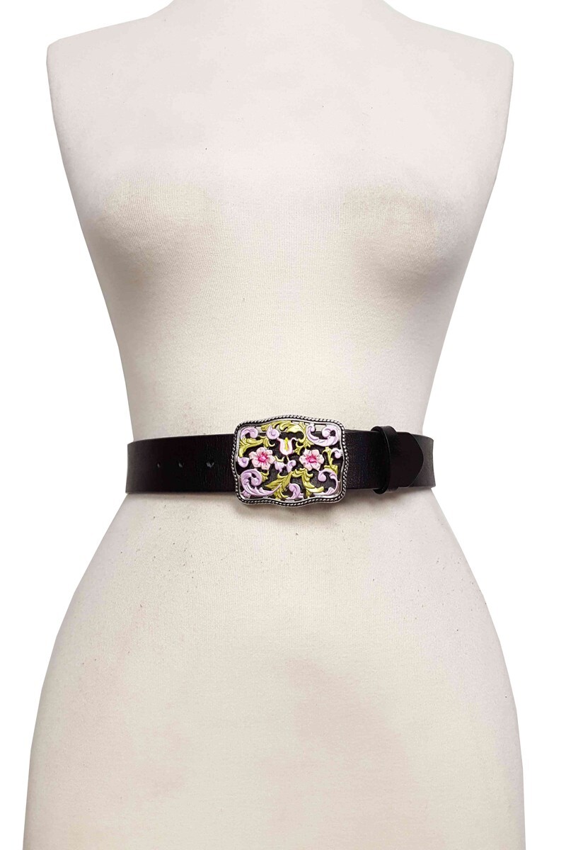 Auction for a Colored Enamel Floral Belt Buckle