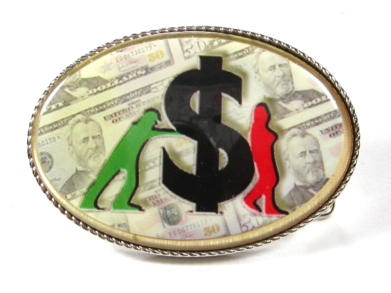 Fifty Dollar Bill Grant Red Green Man Belt Buckle Unbranded 111615