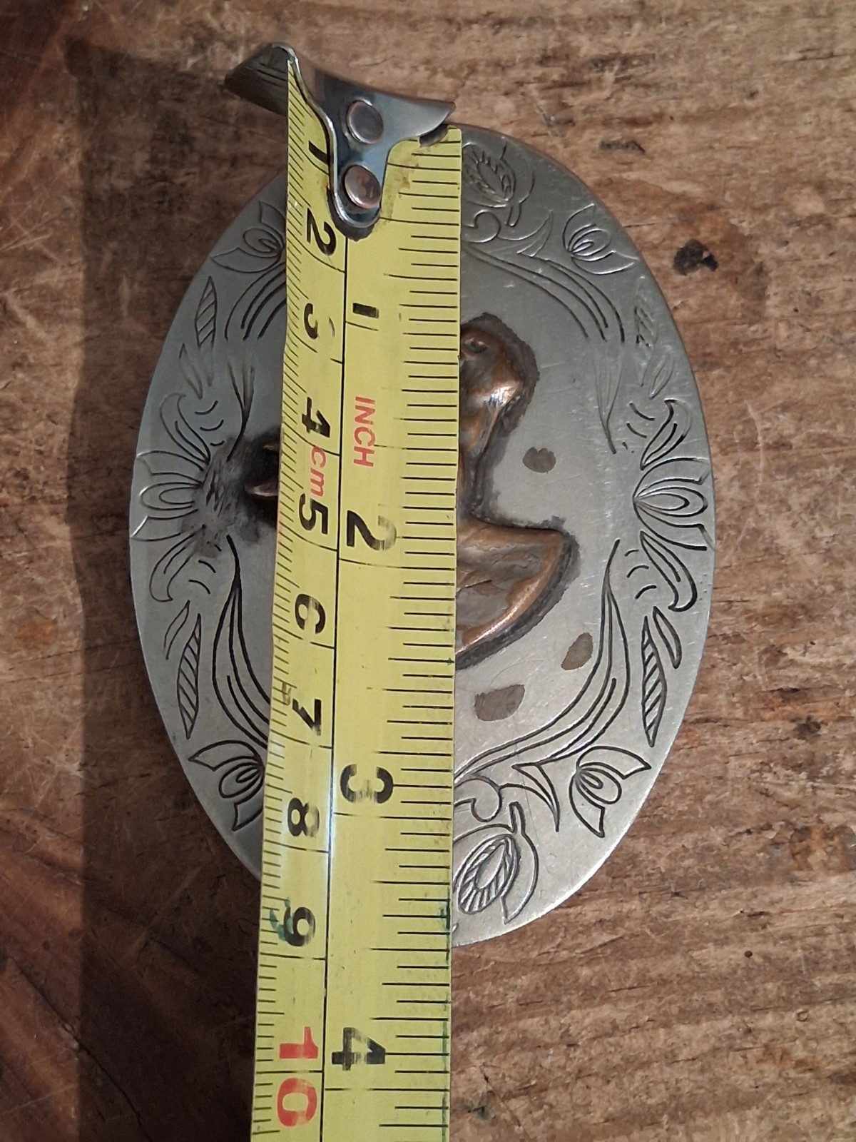 Hores Belt Buckle Nickel Silver Vintage 70s