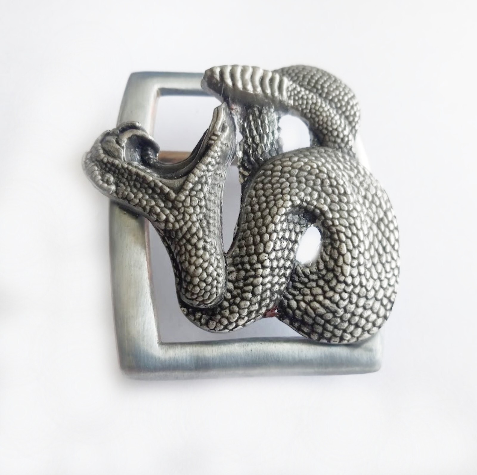 Rattle Snake 925 Silver Belt Buckle Animal Jewelry Gift Men Made in USA