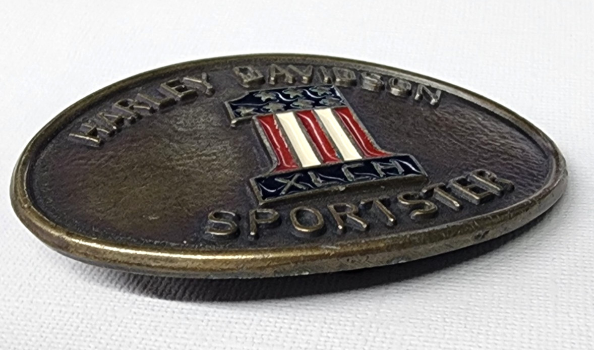 Harley Davidson Sportster | XLCH Belt Buckle Number 1 Logo Brass/Enamel | VTG