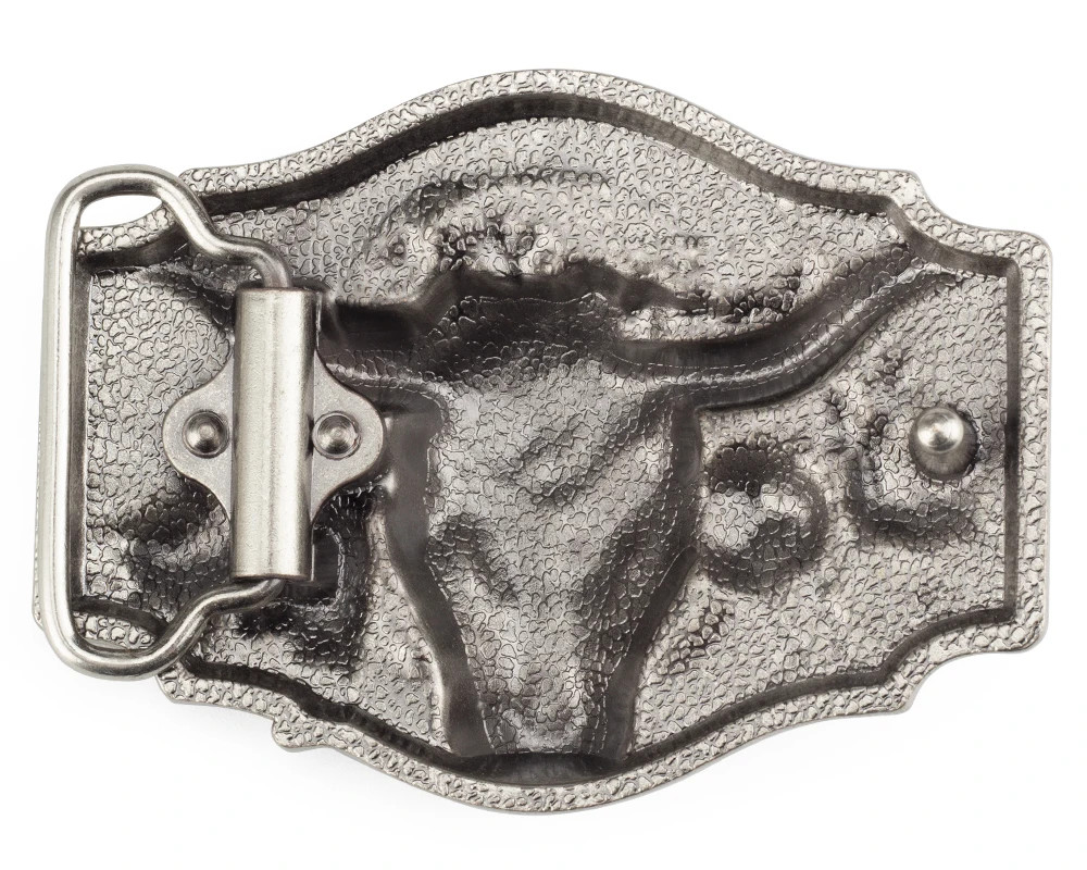 Tauren Ancient Silver Belt Buckle Metal Smooth Buckle 4.0 Cowboy for Men