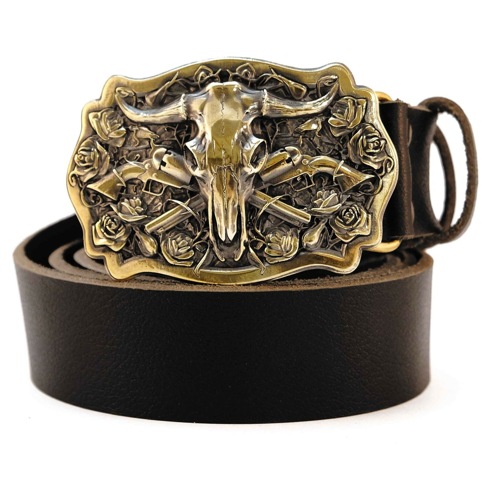 American Bison Buffalo Skull, Longhorn Cattle Buffalo Bison Skull belt buckle,
