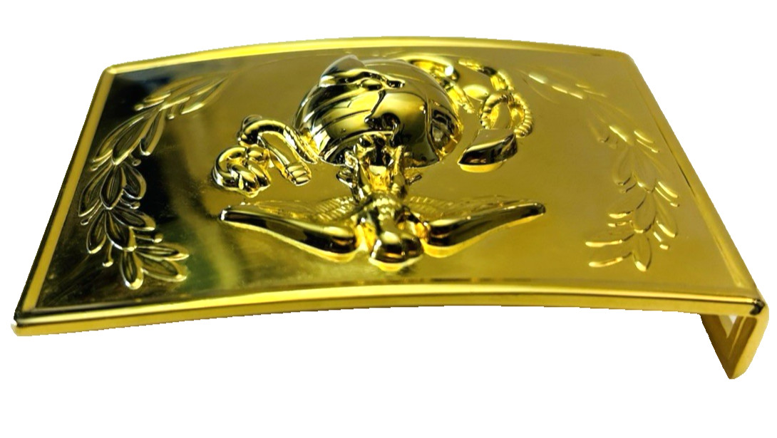 USMC Marine Corps Officers&rsquo; Equipment Company Gold Toned Belt Buckle EGA USA