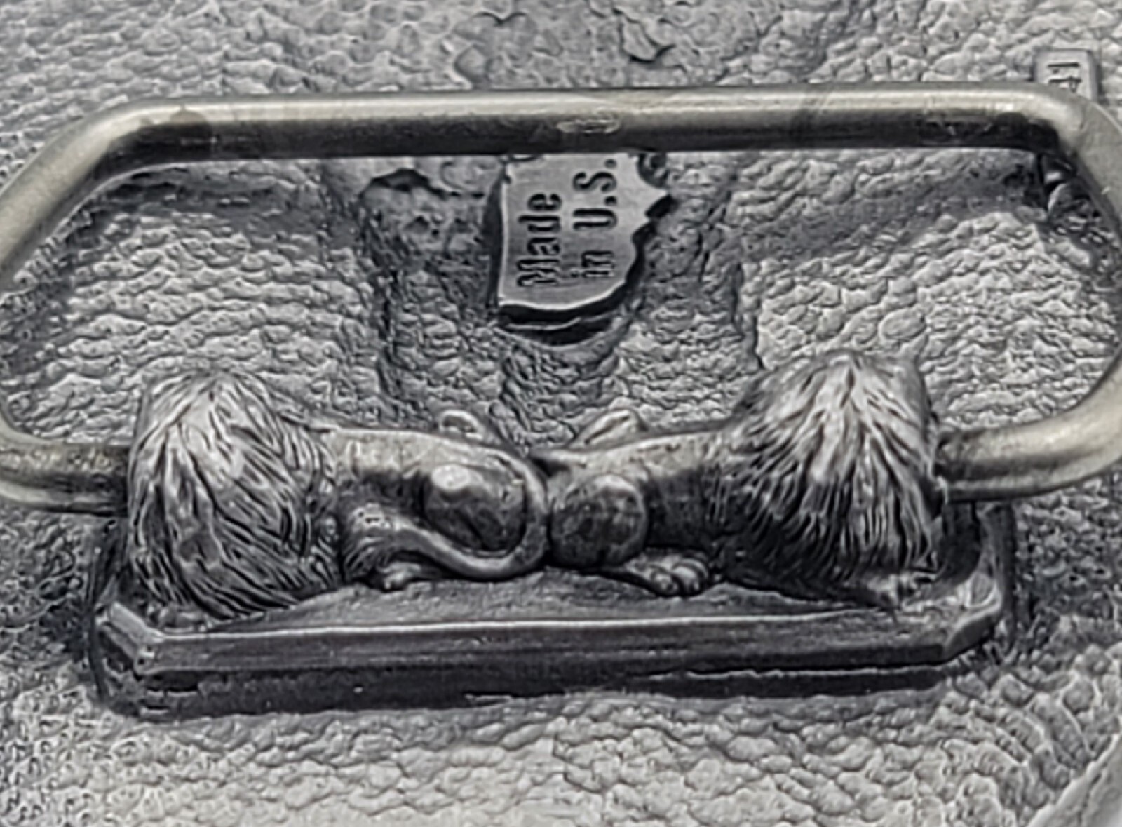 Vtg Belt Buckle Gun NRA ILA 20th Anniversary 3d Lion Shape Chape & Prong NEW