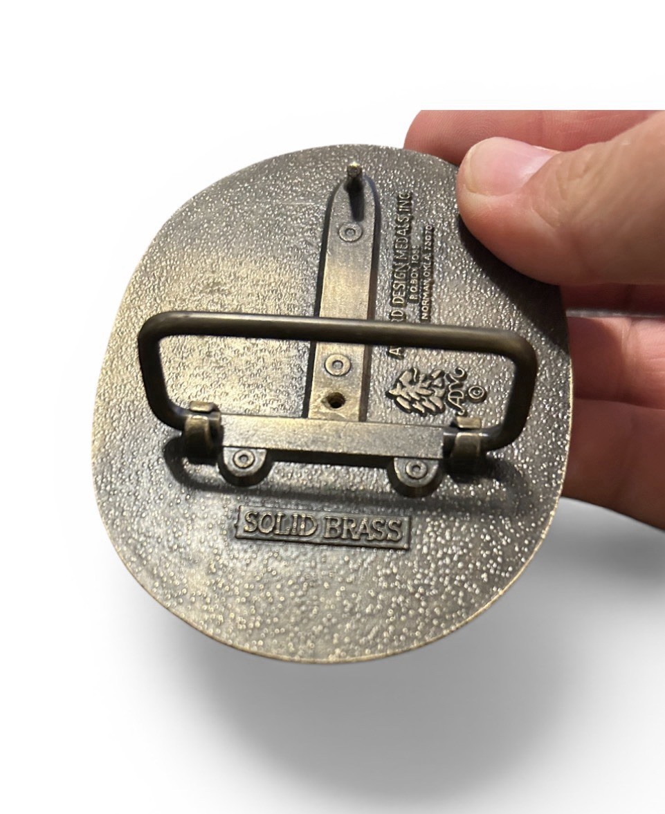Vintage Jackpot Solid Brass Spinning Belt Buckle Collectible