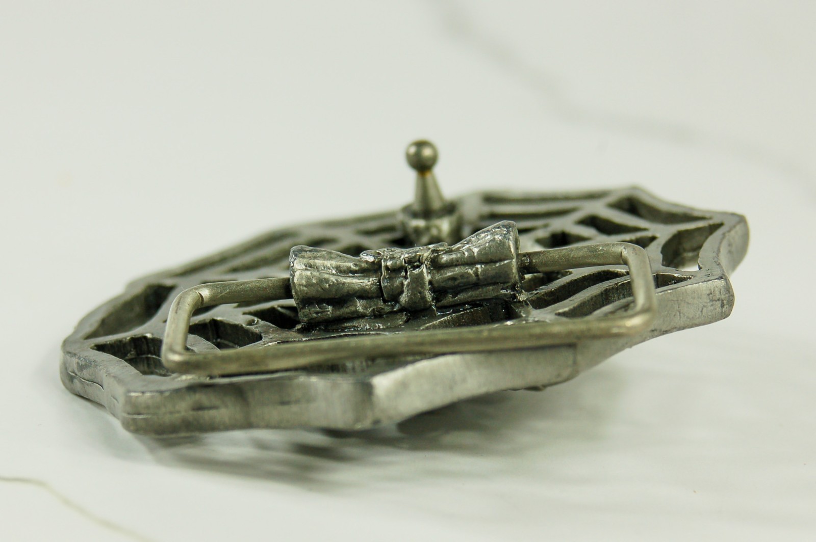 Spider and Web pewter belt buckle