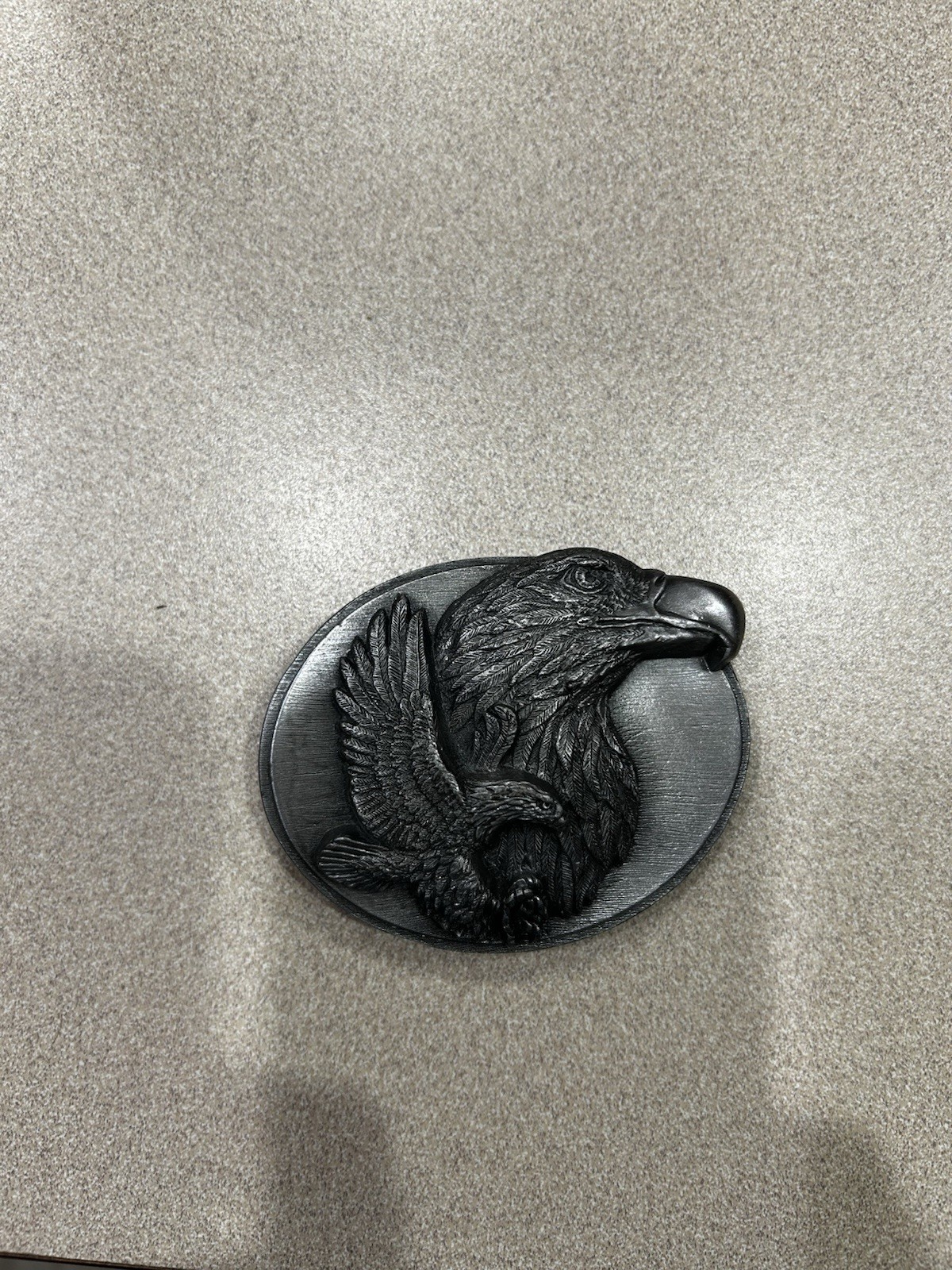 VINTAGE SISKIYOU BUCKLE CO.EAGLE PEWTER BELT BUCKLE X-89 1990