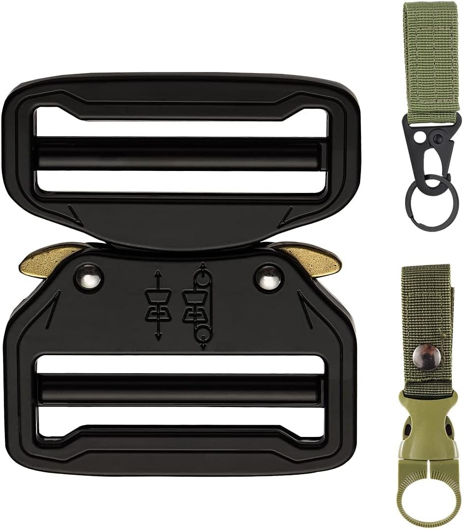 Metal Buckle Dual Adjustable No-Sew Tactical Heavy Duty Belt Buckle 2 Inch (50Mm