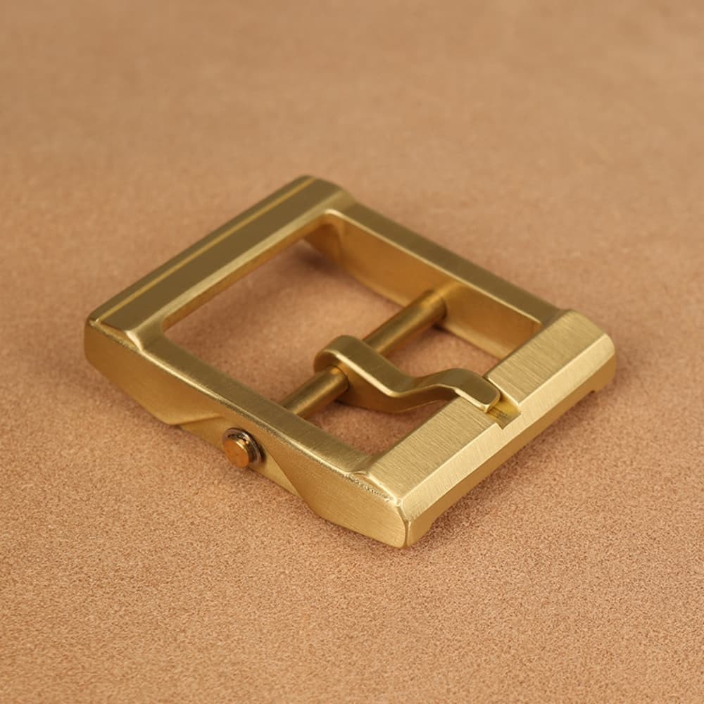 Brass Belt Buckle for Men Leather Belt Pin Buckle Stainless Steel Vintage Style