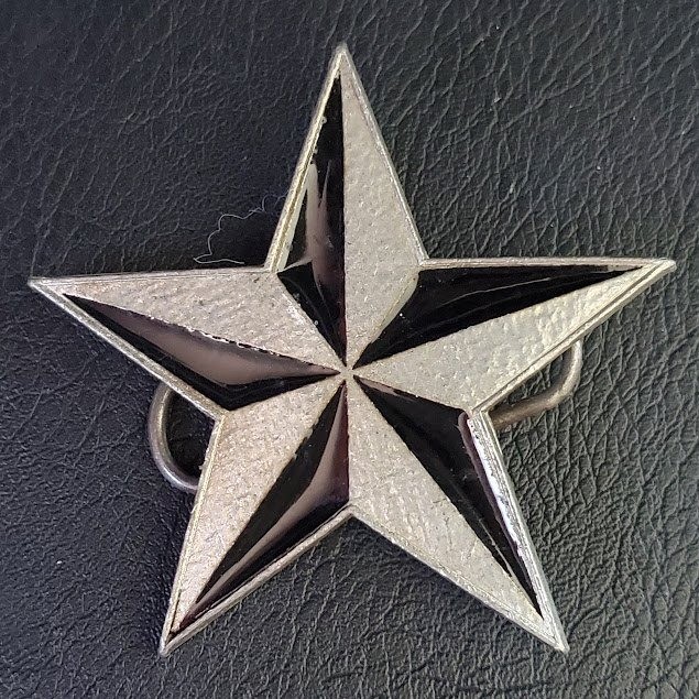 Monster Belt Buckles 2000 Mobtown Chicago Nautical Star Black Silver Pewter Tone