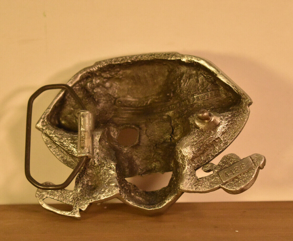 Pirate Skull Skeleton and Swords Belt Buckle 1997 Solid Fine Pewter