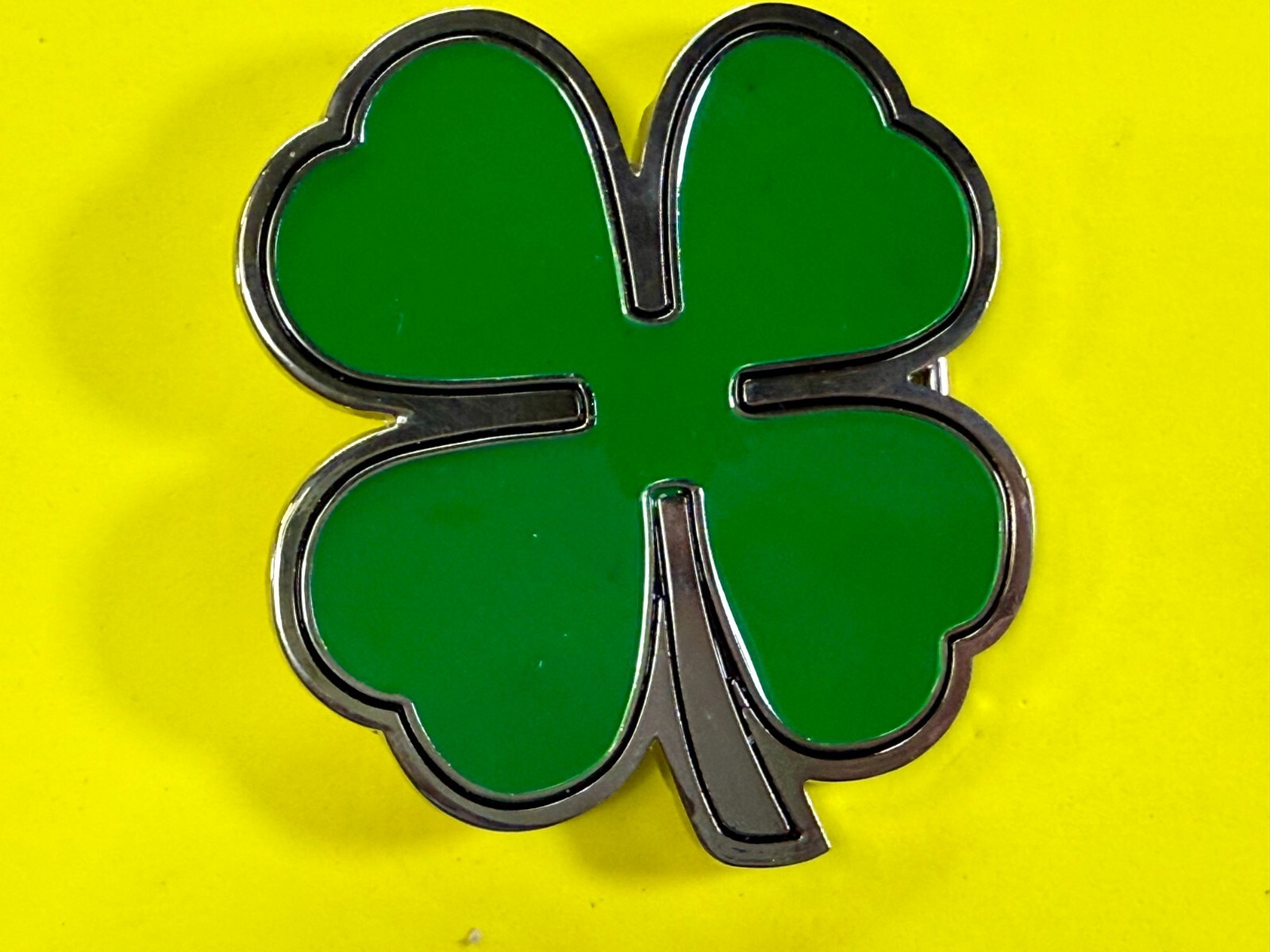 Lucky 4 Leaf Clover Irish St Patrick&rsquo;s Day Shamrock Green Enameled Belt Buckle