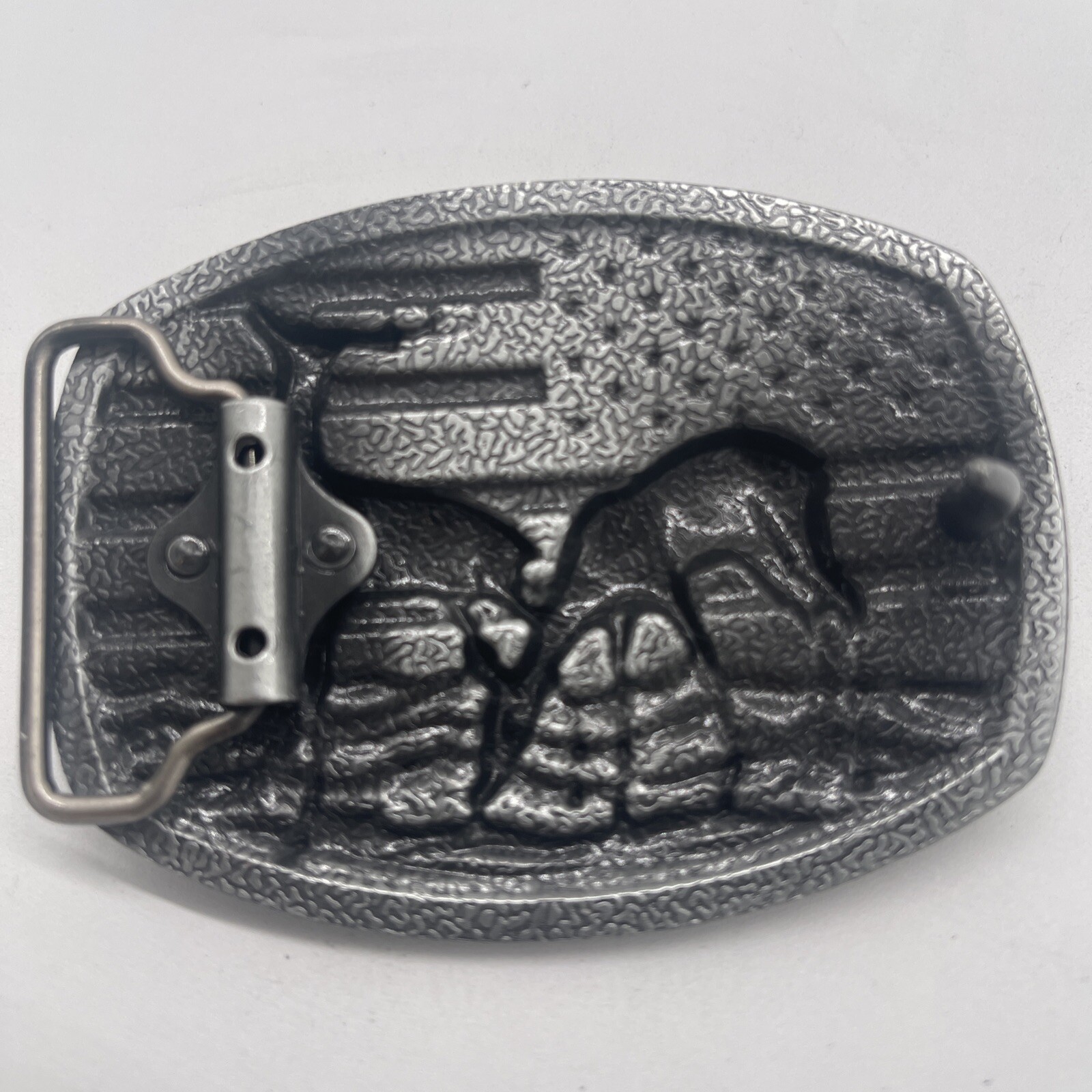 Deers And American Flag Belt Buckle: For 1 1/2” Wide Belt (not Included)