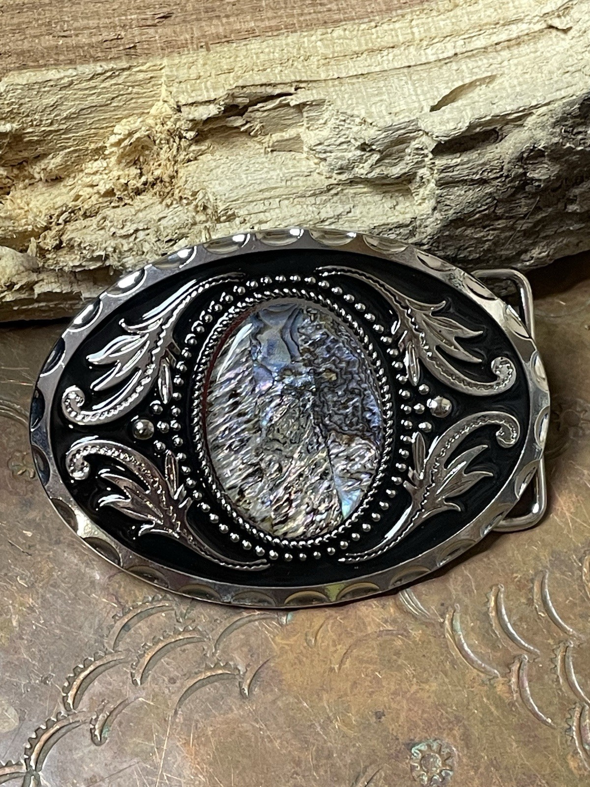 Abalone Xmas WESTERN SILVER BELT ADJUSTABLE BUCKLE MEN WOMEN UNIQUE VALENTINE