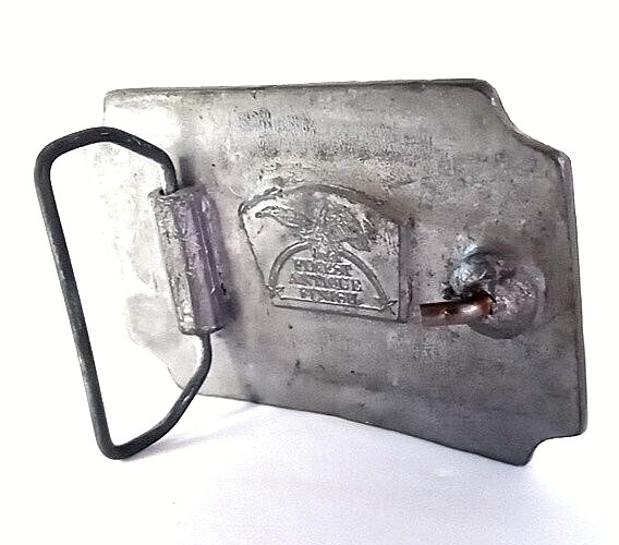Reading Lines RR Buckle « Finest Antique Finish » Approx. 3¼ »x 2¼ » Pewter Vintage