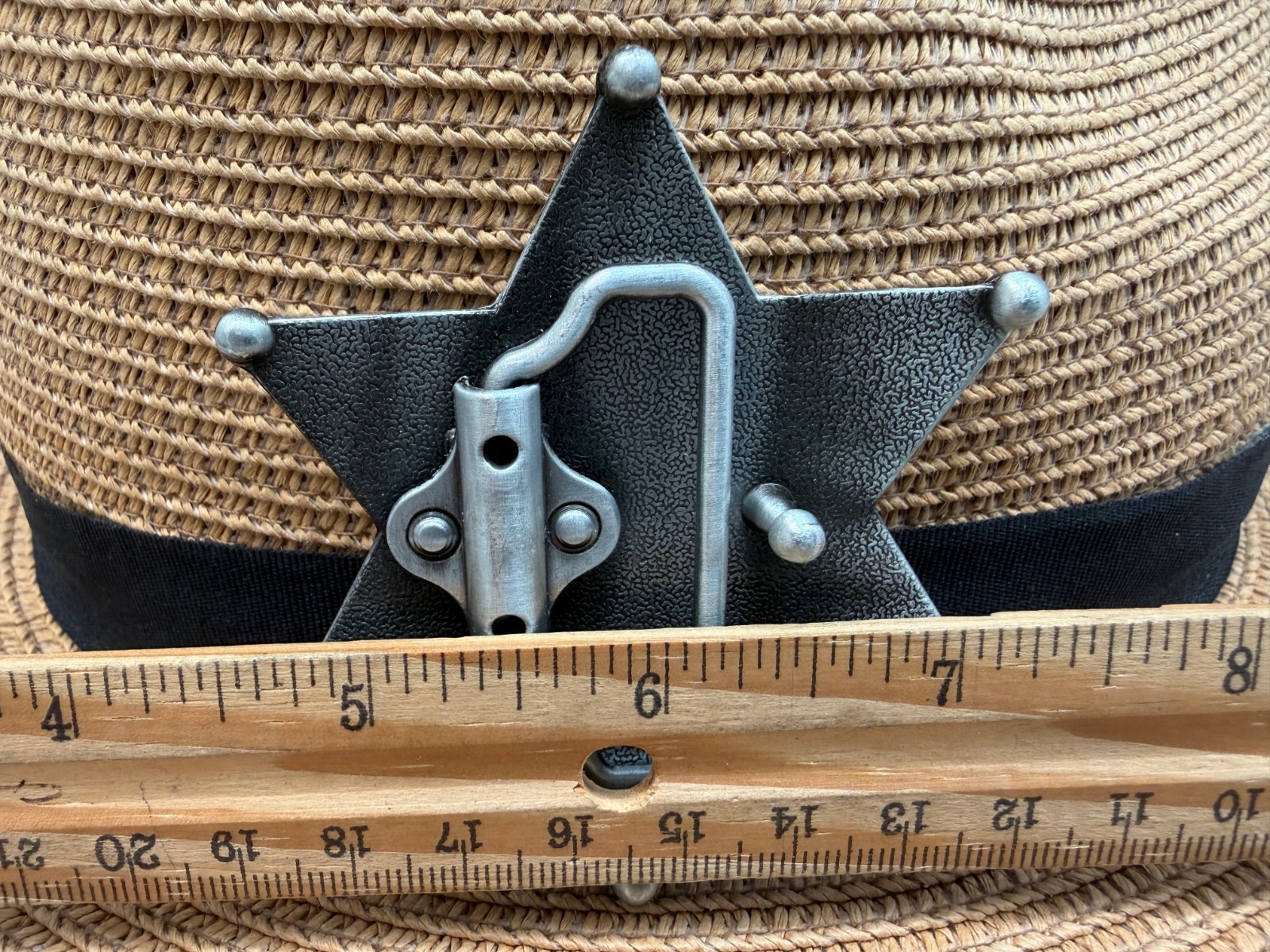 Antiqued Silver Sheriff Star Belt Buckle