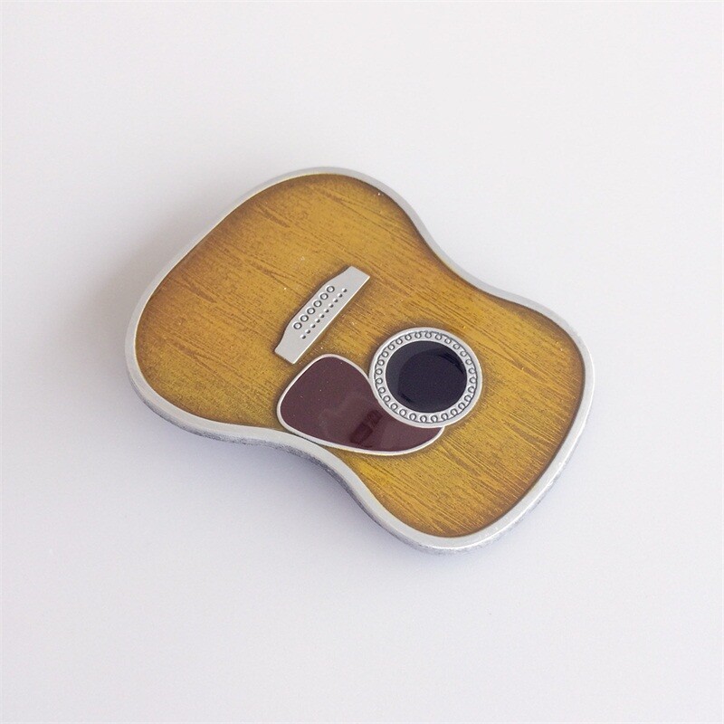 Vintage Style Enamel Guitar Music Belt Buckle