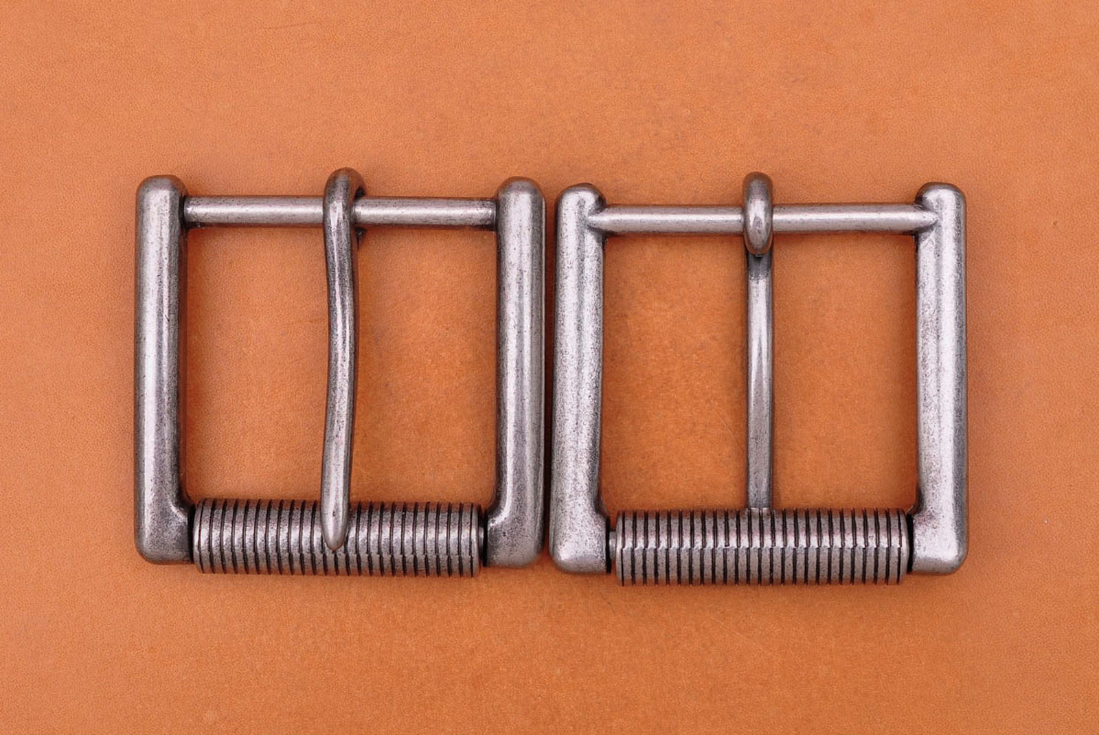 Heavy Strong Solid Antique Silver Prong Pin Roller Buckle For Veg Leather Belt